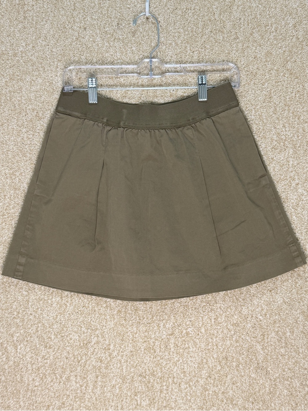 Imperfect‎ vintage J. CREW mini skirt 100% cotton pockets stretchy green label